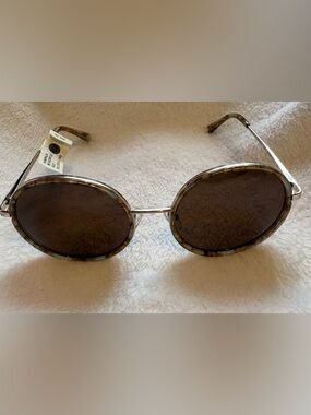 Kamala Round Tortoiseshell Sunglasses with Brown Lenses